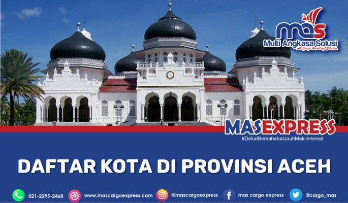 Daftar naman-nama kota di provinsi aceh