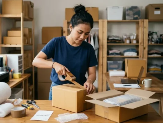 cara packing paket
